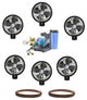 Kit of 6 High Pressure, 18" Oscillating Wall Mount Mist Fans