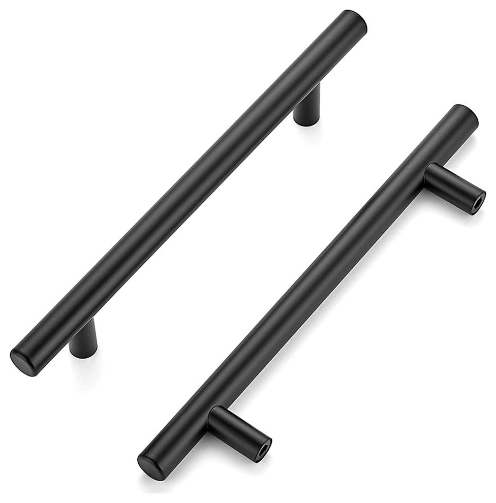 Stainless Steel 7.38'' Matte Black Cabinet Pulls, Set of 5