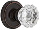 Classic Rosette Passage Crystal Glass Knob, Timeless Bronze