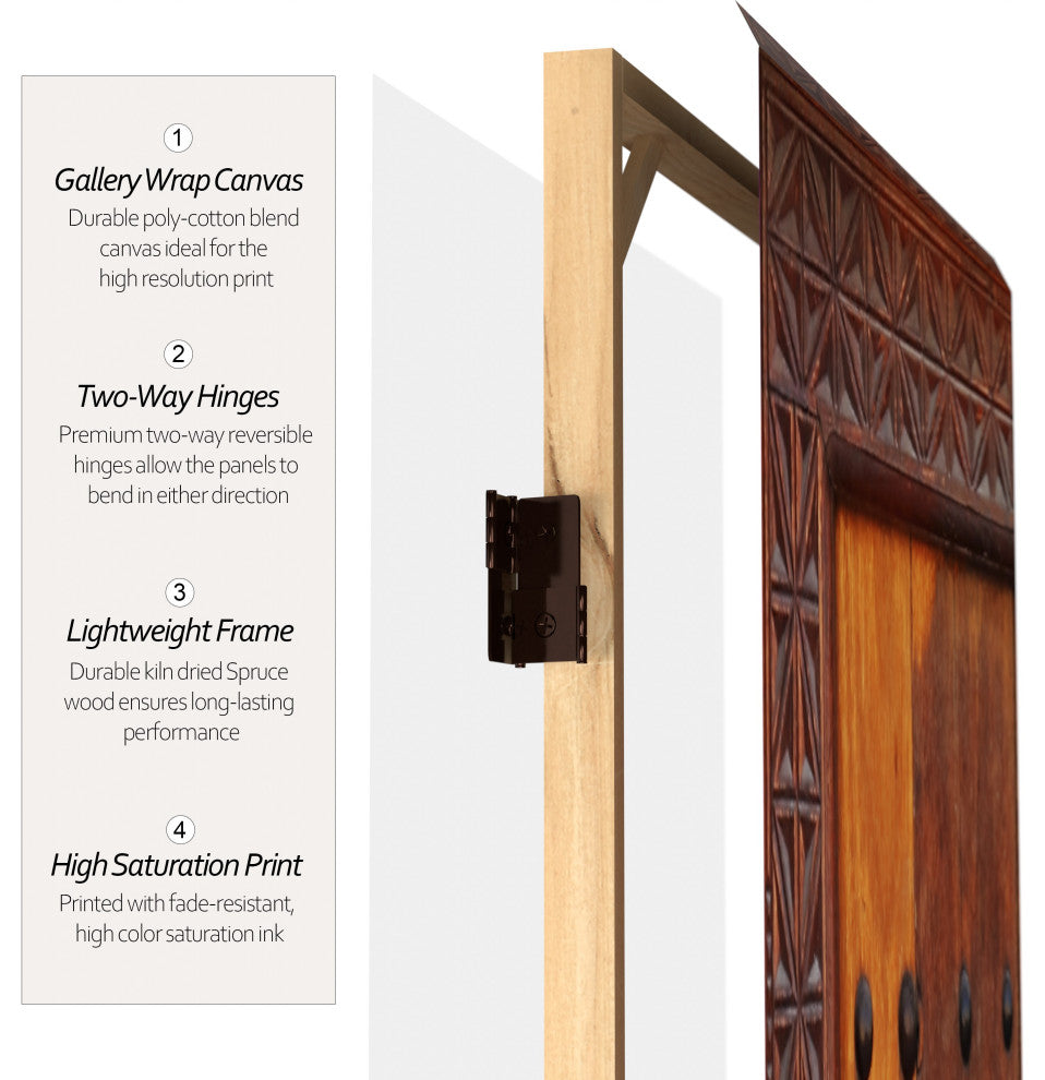 6' Tall Double Sided Doors Canvas Room Divider