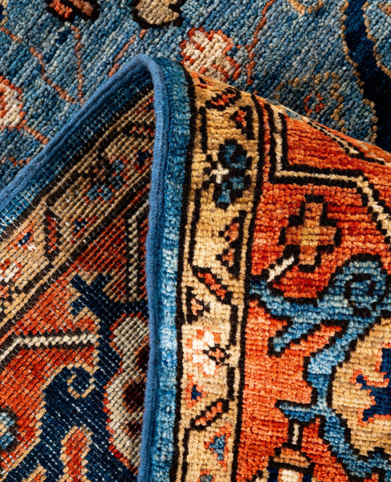 Serapi One-of-a-Kind Hand-Knotted Area Rug Light Blue, 6'0" x 9'3"