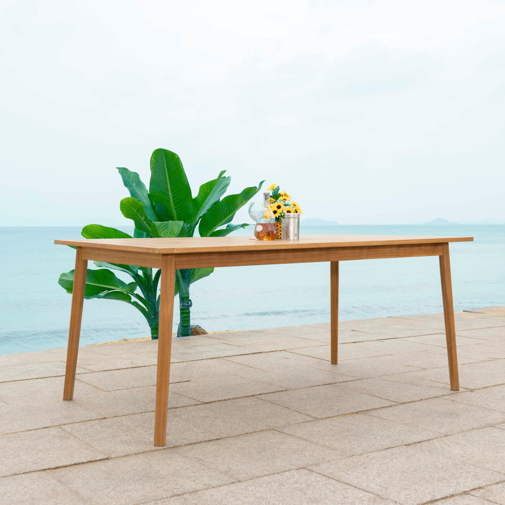 Safavieh Couture Indoor-Outdoor Mayaguana Teak Dining Table, Natural