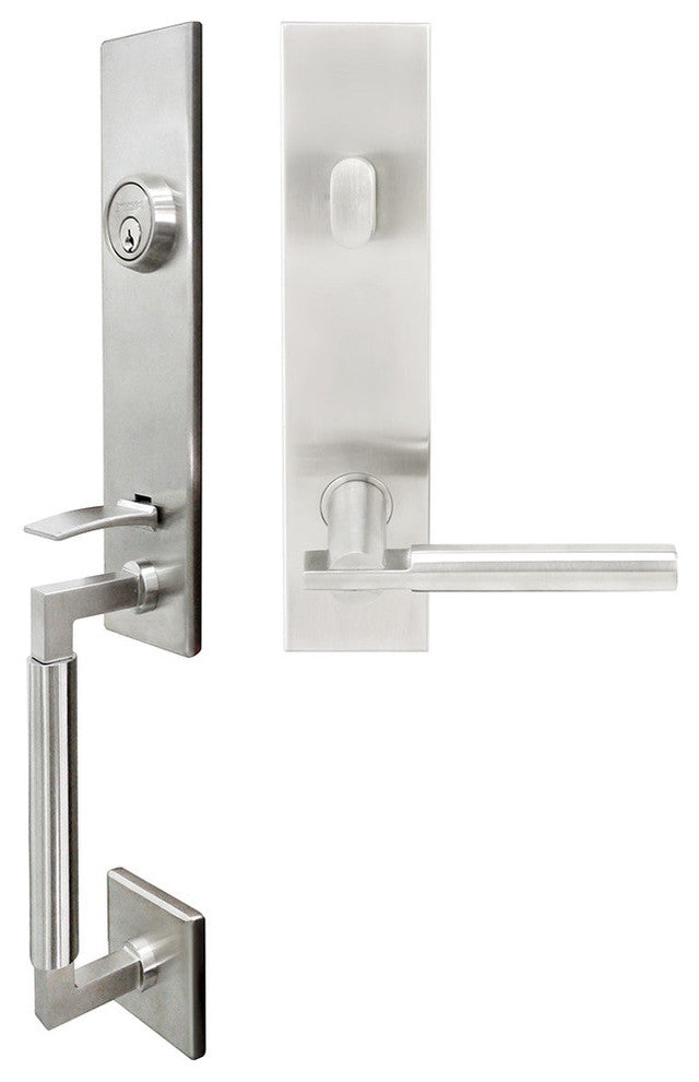 Sequoia Lever, Tubular Entry Handle set, Left Hand, Satin Stainless Steel