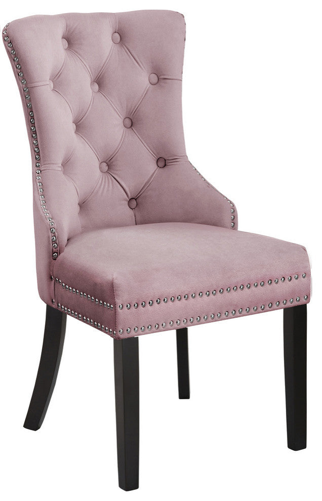 Nikki Velvet Dining Chairs, Set of 2, Pink