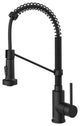 Bolden Commercial Style 2-Function Pull-Down 1-Handle 1-Hole Kitchen Faucet, Matte Black With Soap Dispenser
