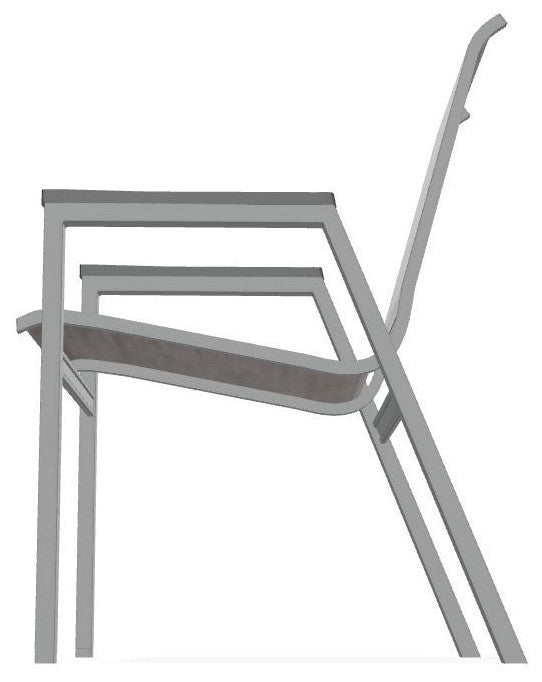 Bazza Sling Stackable Outdoor Dining Chair, James/Graphite