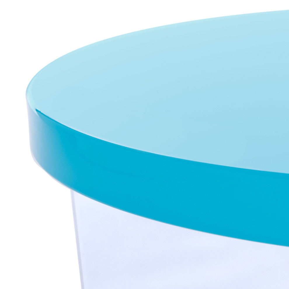 Safavieh Couture Edward Acryllic Accent Table, Turquoise