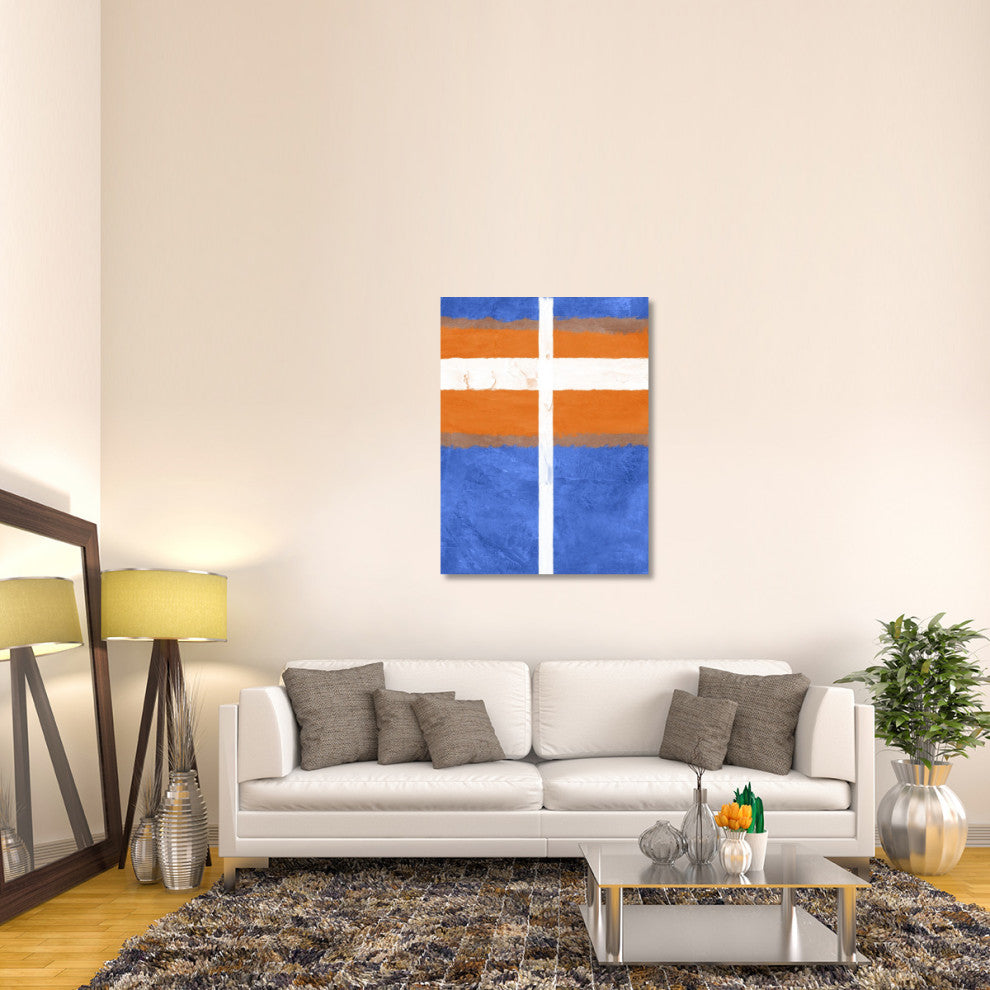 "Blue And Orange Abstract Theme 3" Fine Art Print