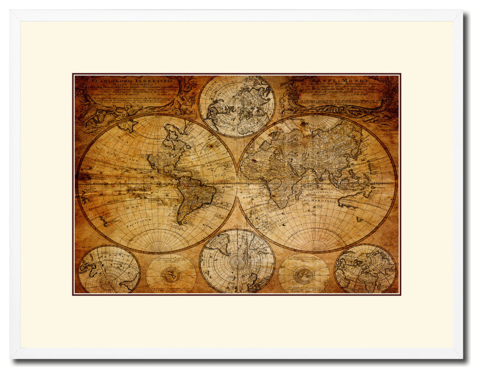 Johann Baptist Homann Nurenberg Germany Old Map On Canvas With Frame 16" X 21"