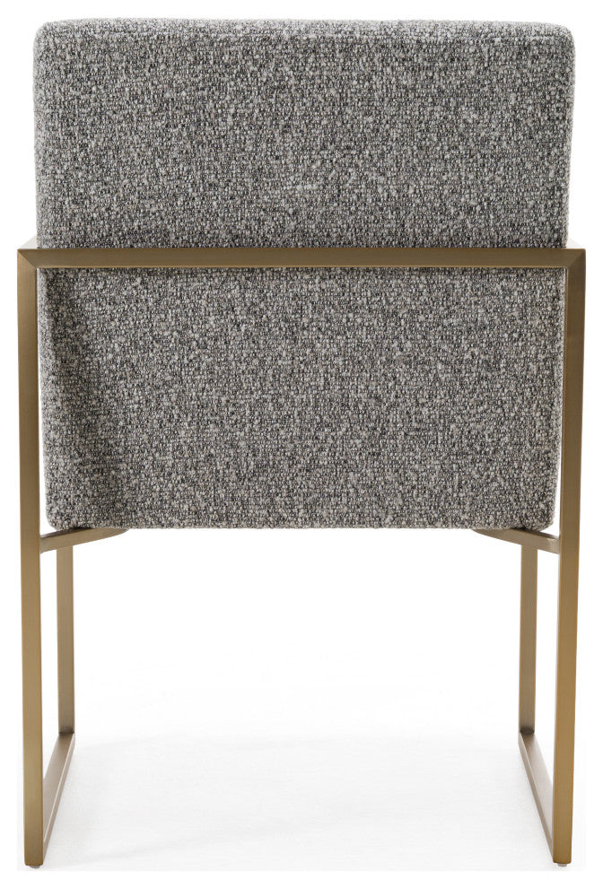 Modrest Suzanne Modern Grey Fabric + Antique Brass Dining Chair