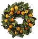 Magnolia Leaf & Oranges Wreath 24" Diameter