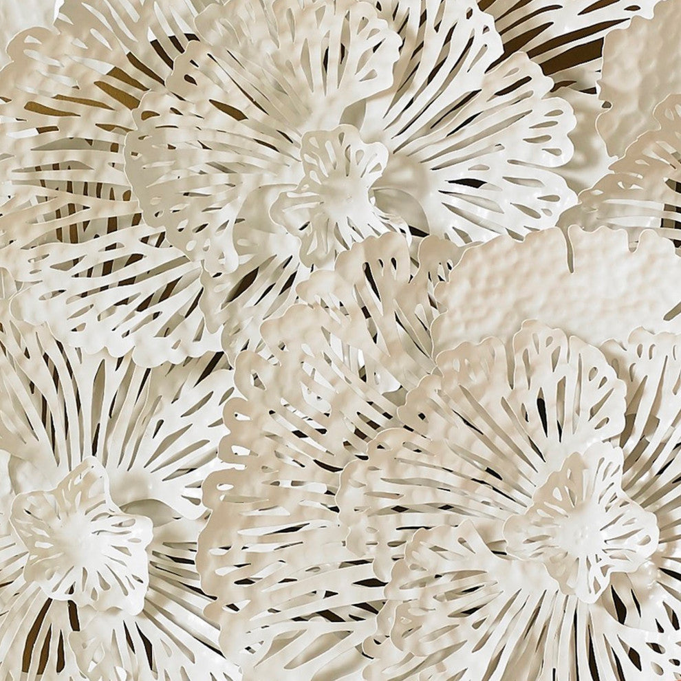 Flower Wall Art, White, Medium