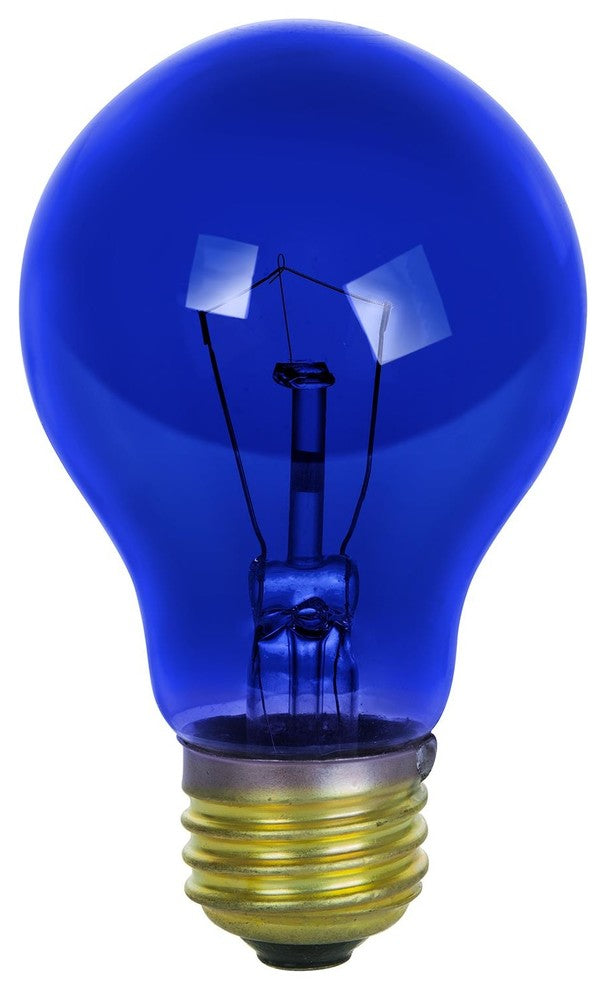 Sunlite 25 Watt A19 Colored, Medium Base, Transparent Blue