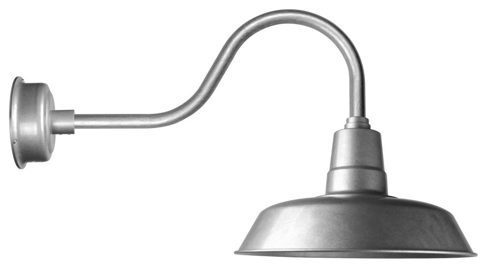 22" Vintage LED Sconce Light With Contemporary Arm, Galvanized Silver