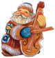 Hand Painted Mini Cello Santa Figurine