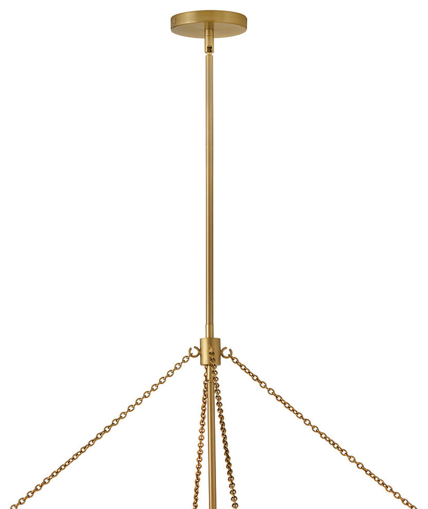 Hinkley Gwen Medium Drum Chandelier, Lacquered Brass