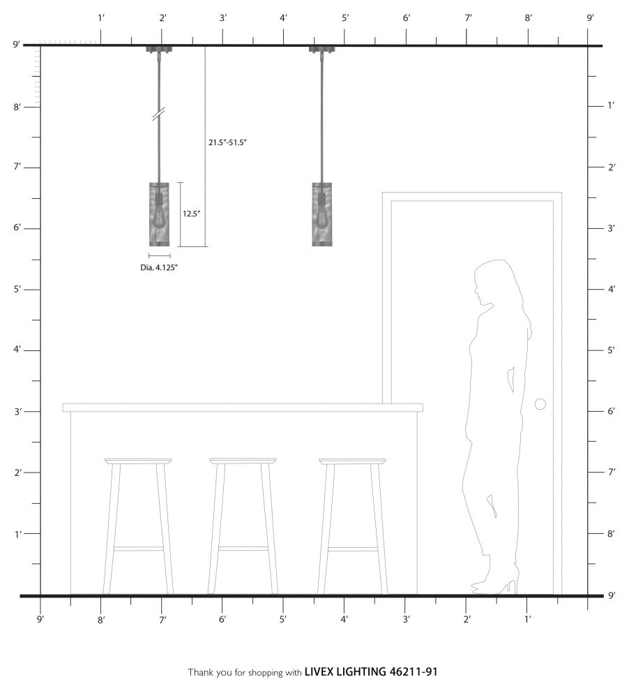 Livex Lighting Industro 1 Light Brushed Nickel Mini Pendant