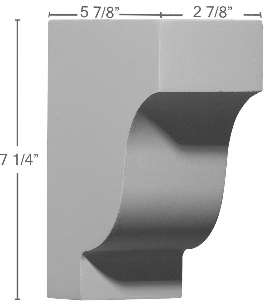 2 7/8"W x 5 7/8"D x 7 1/4"H Traditional Corbel
