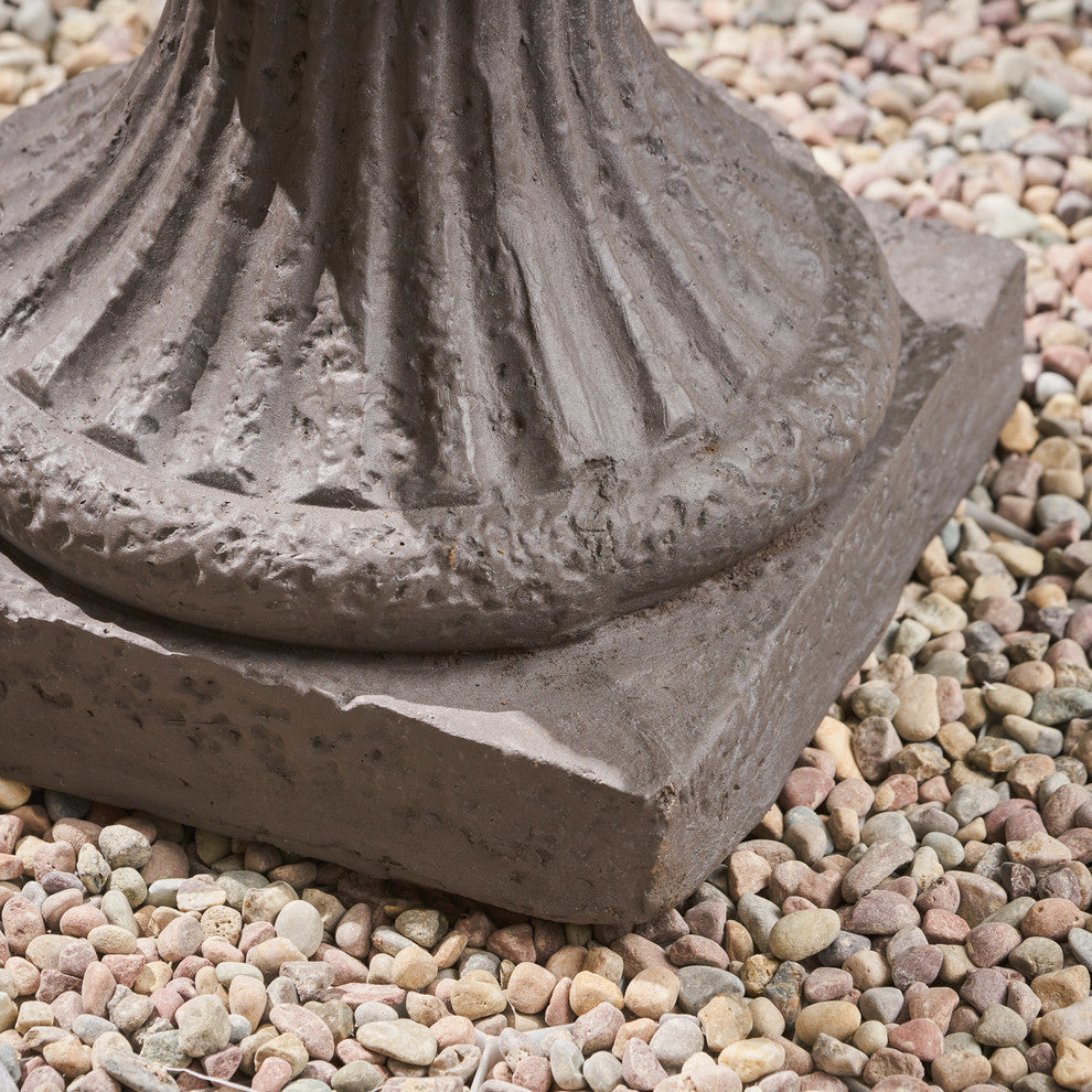 GDF Studio Michaelia Lightweight Concrete Chalice Garden Decorative Urn Planter, Antique Gray