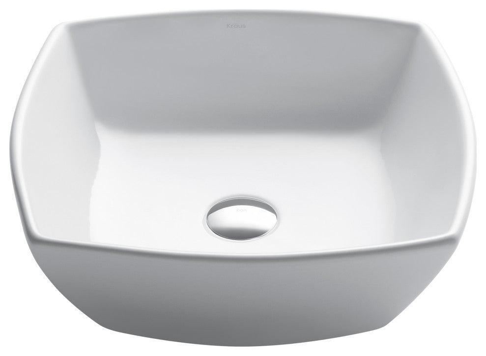 Elavo Ceramic Square Vessel White Sink