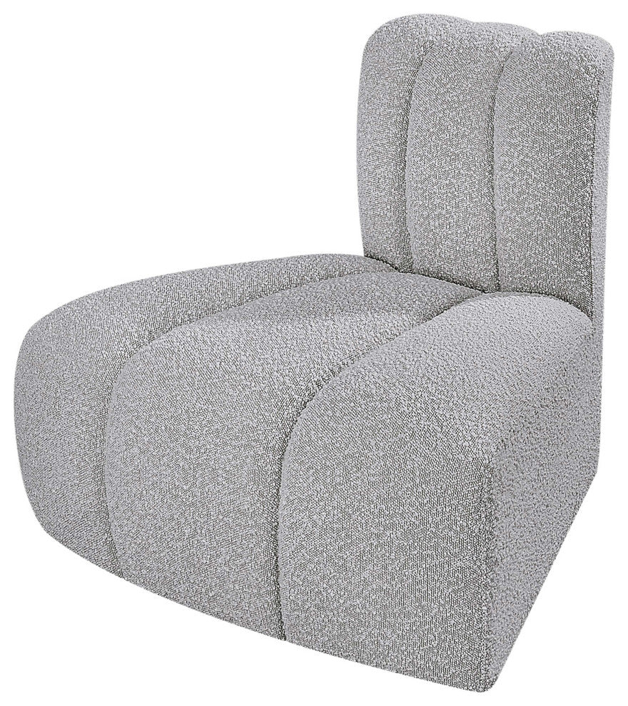 Arc Upholstered Modular Component, Grey, 1-Piece: Reverse Corner, Boucle Fabric