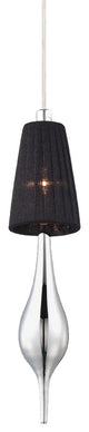 Aqua, 1-Light Small Pendant, Chrome, Black