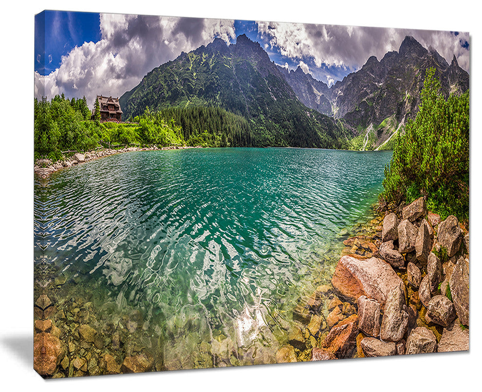 "Lake in Tatra Mountains Poland" Extra Large Seashore Wall Art, 20"x12"