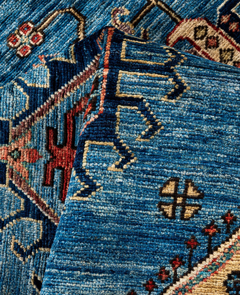 Serapi One-of-a-Kind Hand-Knotted Area Rug Light Blue, 6'0" x 8'11"