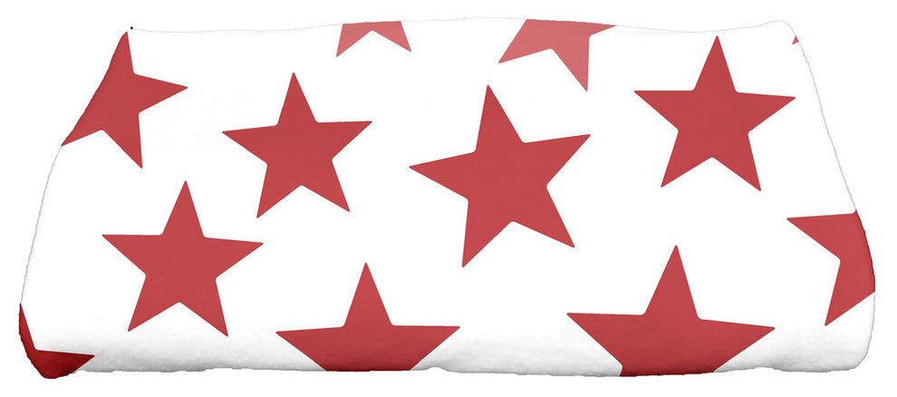 Just Stars, Geometric Print Bath Towel, Red
