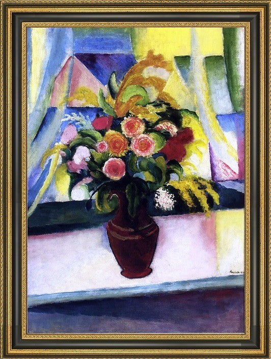 August Macke Title Unknown  Framed Premium Canvas Print, 18"x27"