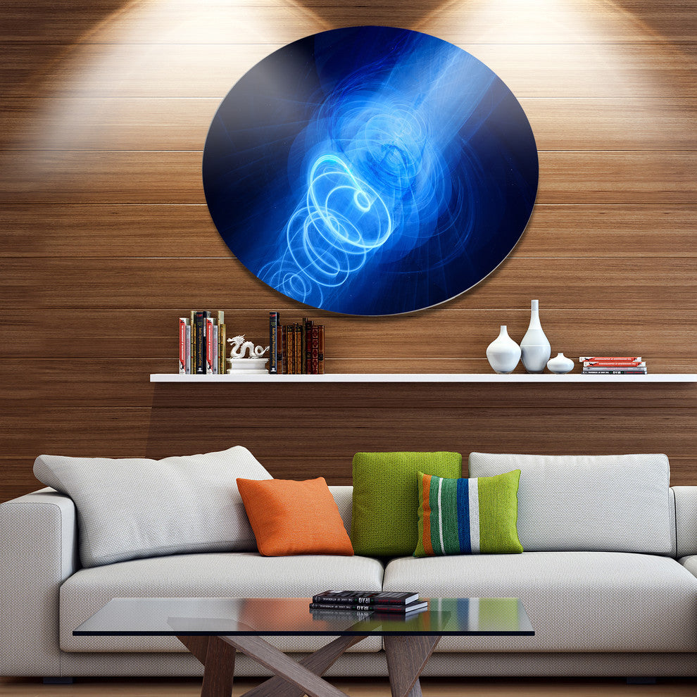 New Plasma Weapon In Space, Abstract Round Wall Art, 36"