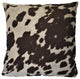 Cowhide Brown Animal Fur Decorative Throw Pillow, 24"x24"