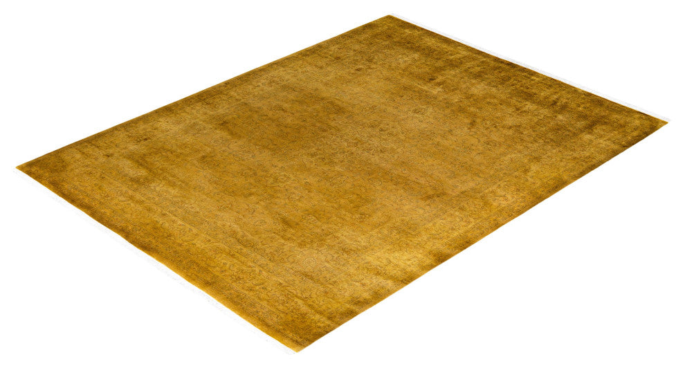 Overdyed One-of-a-Kind Hand-Knotted Area Rug Gold, 8' 1" x 10' 5"