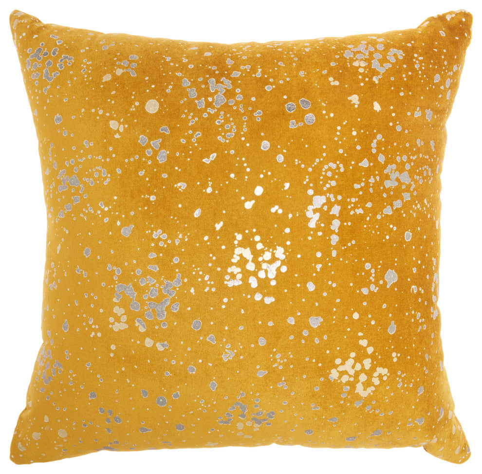 Nourison Mina Victory Luminecence Metallic Splash Gold Throw Pillow