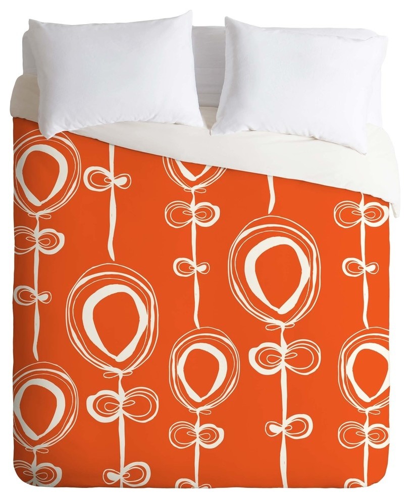Deny Designs Rachael Taylor Contemporary Orange Duvet Cover - Lightweight