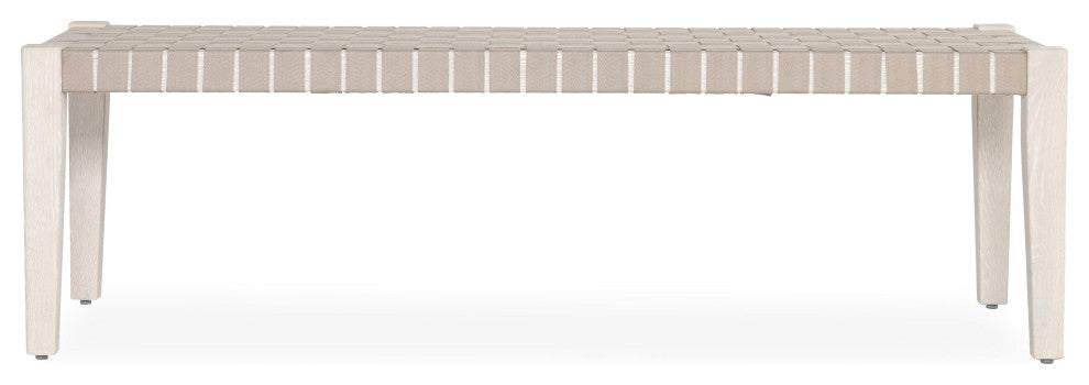 Orlando 62" Oak Wood Bench by Kosas Home, White