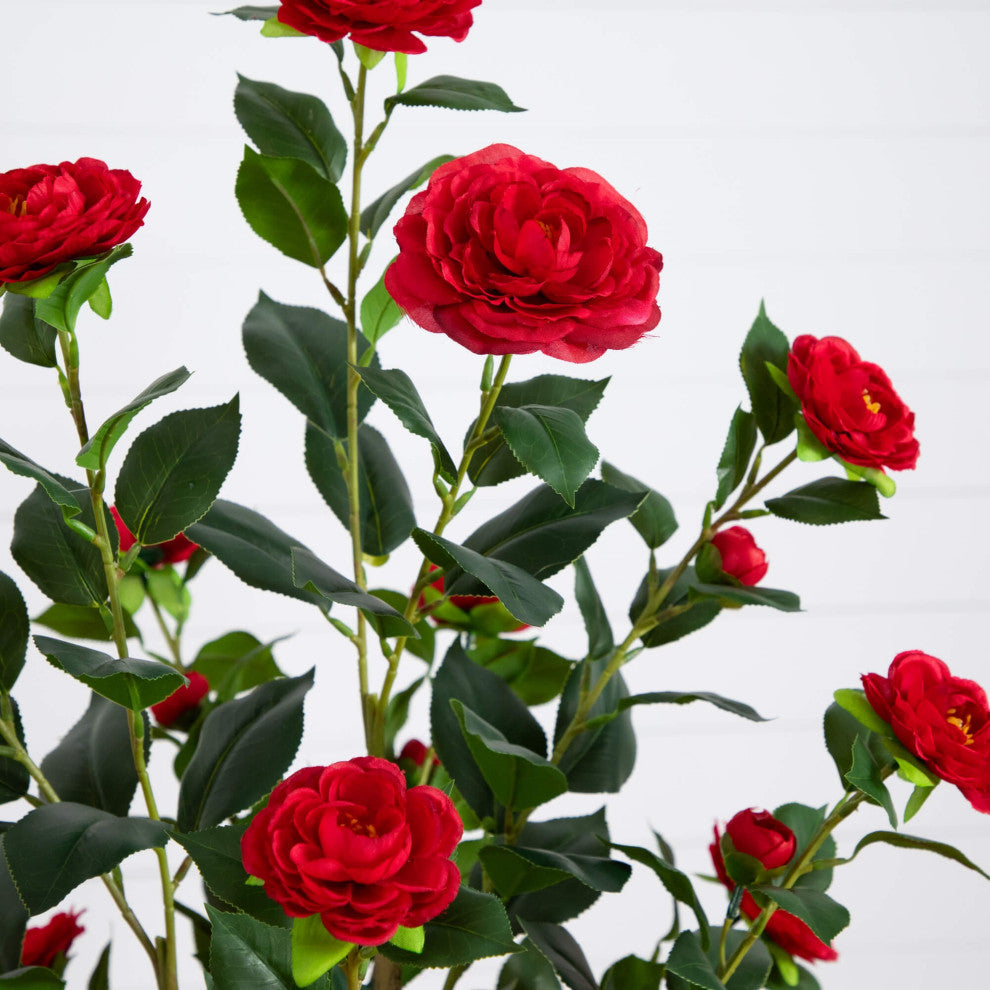 5ft. Artificial Red Camellia Rose Tree