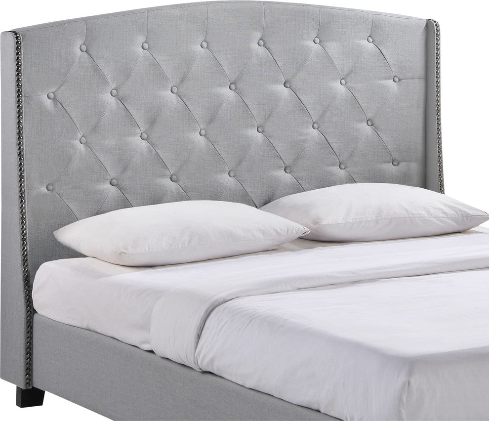Modern Contemporary Bedroom Queen Bed Frame Gray