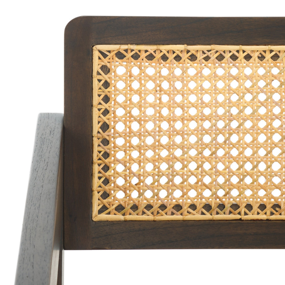 Safavieh Couture Tyrrell Rattan Dining Chair, Walnut/Natural