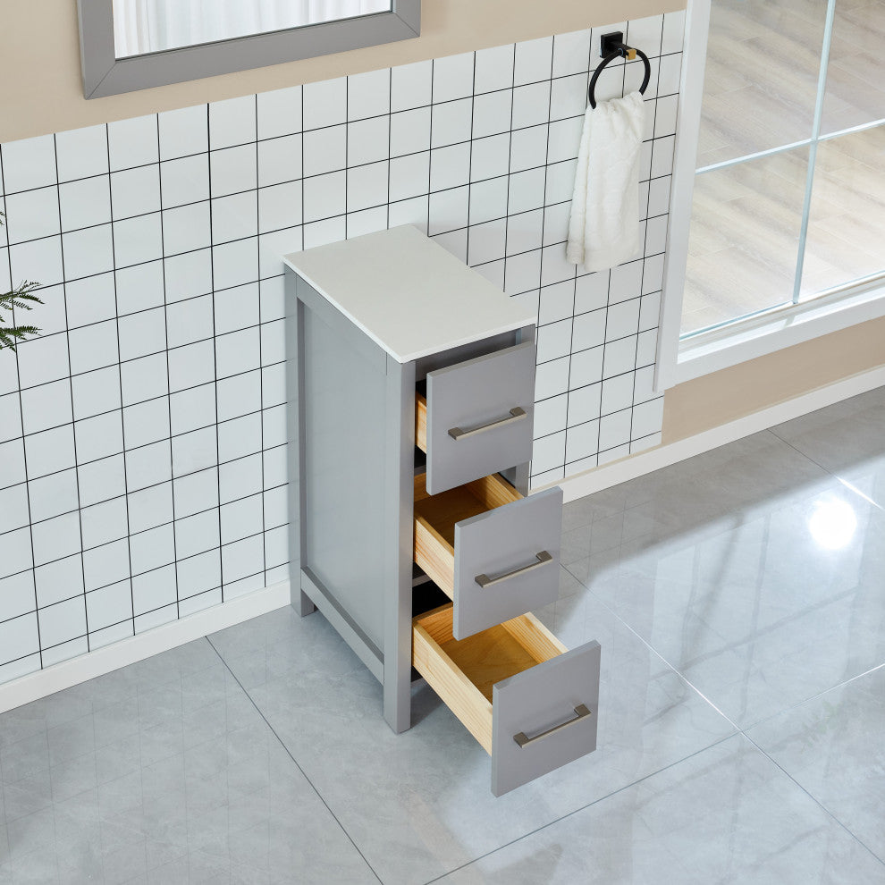 Vanity Art Vanity Cabinet, 12", Gray