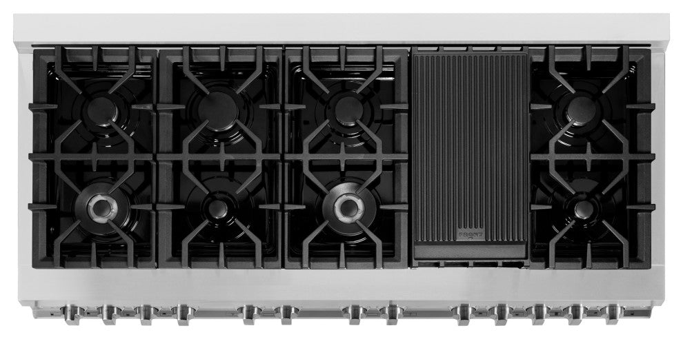 ZLINE 60" Dual Fuel Range, DuraSnow With Red Gloss Door RAS-RG-60