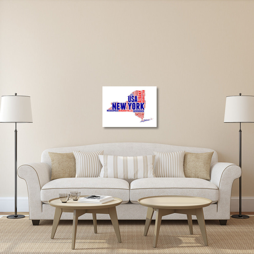 "New York Word Cloud Map" Fine Art Print