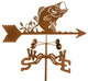 Bass Fish Weathervane With 4 Sided Mount