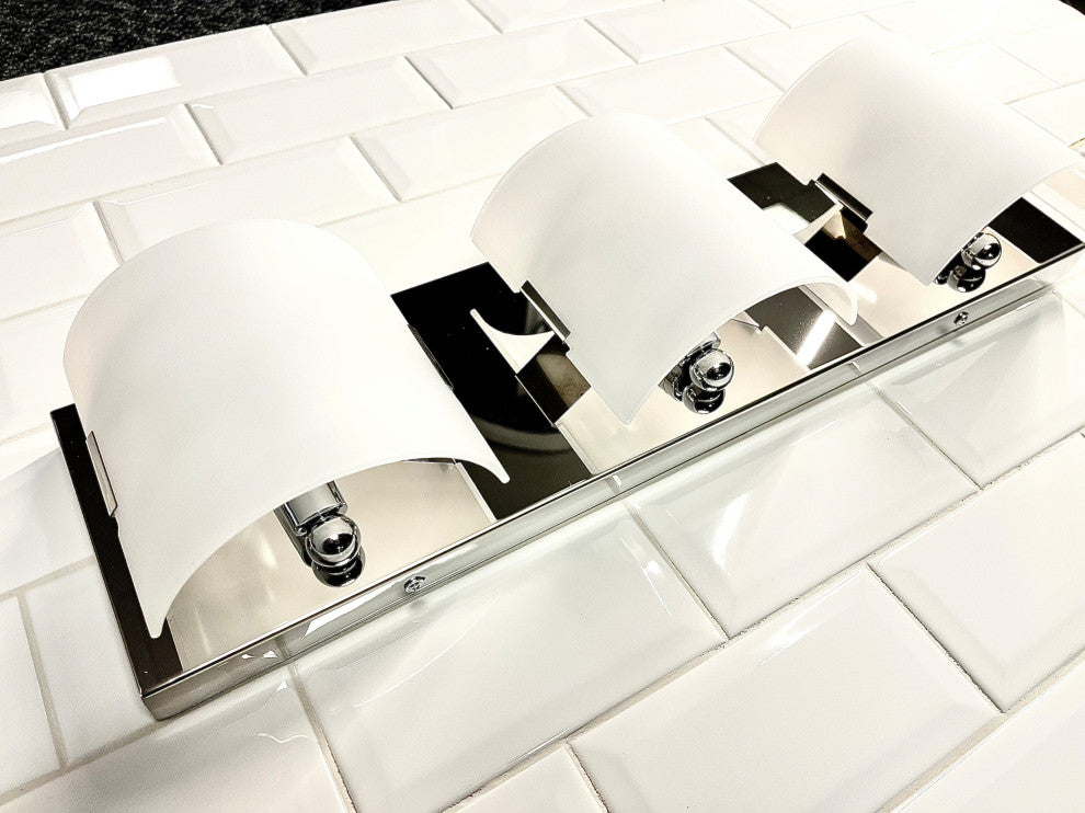 Allie 3-Light Vanity Fixture, Frosted White