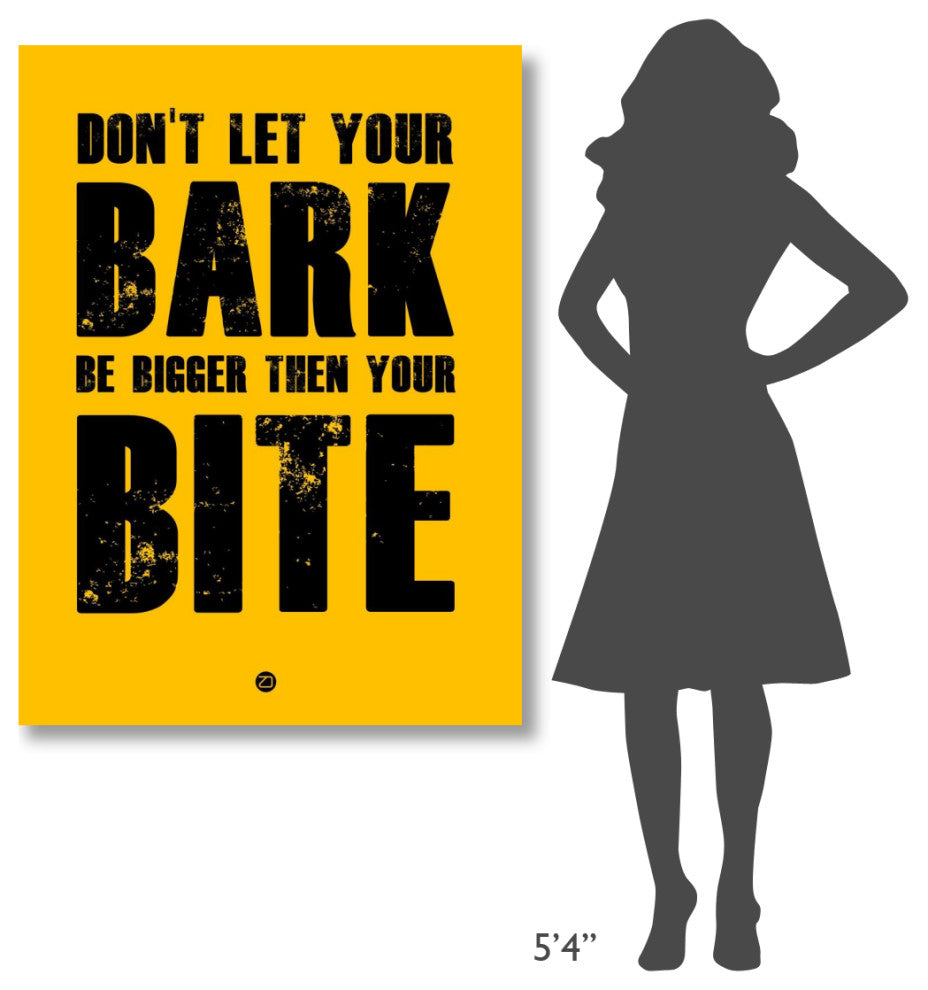 "Bark And Bite Poster Yellow" Fine Art Print