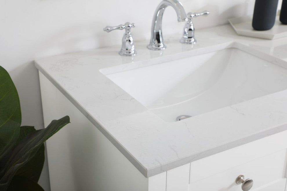 60" Double Bathroom Vanity, White