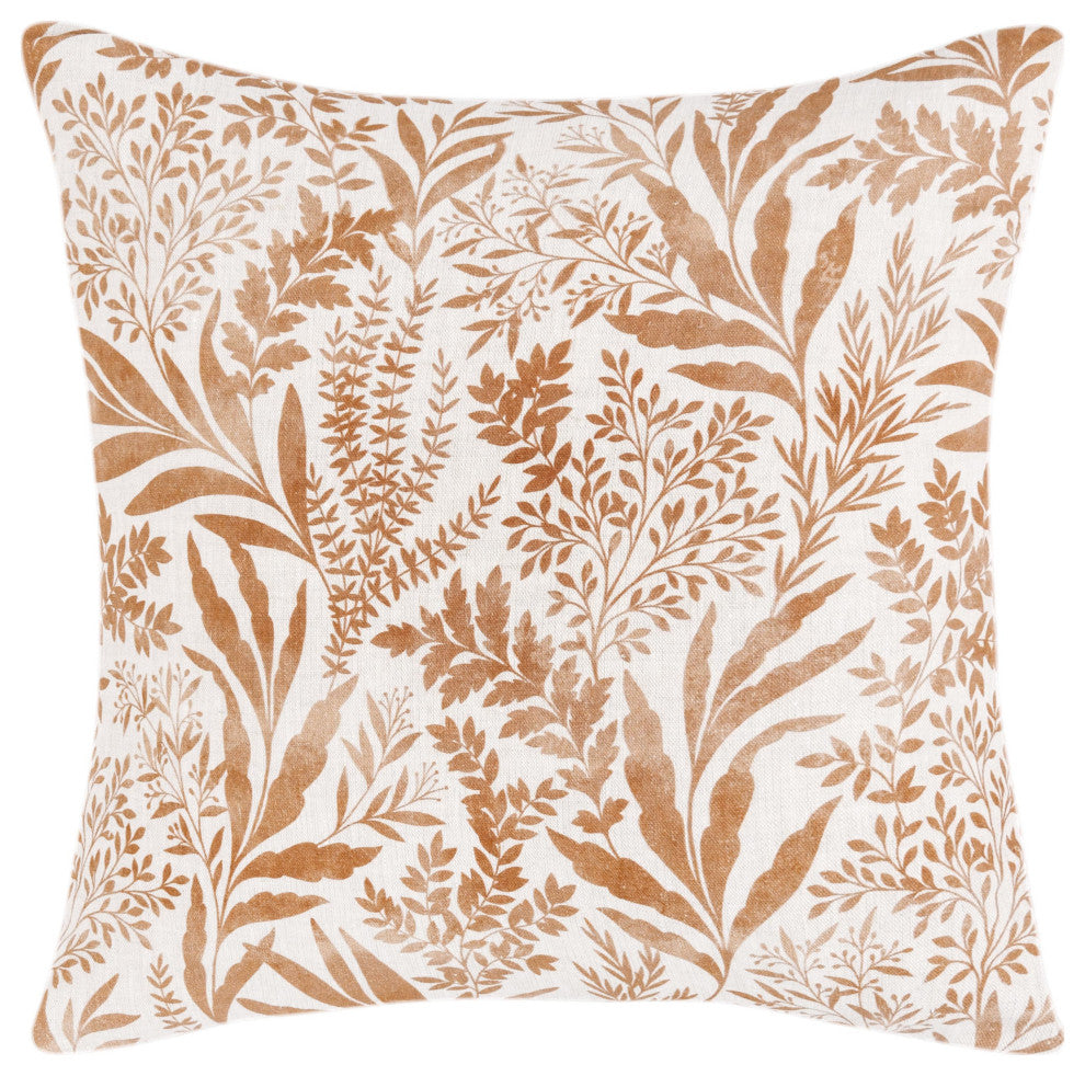 Mulberry 14"x26" Belgian Linen Blend Throw Pillow, Chestnut Brown, 22x22