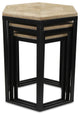 3-Piece Hexagonal Wood Nesting Table Set