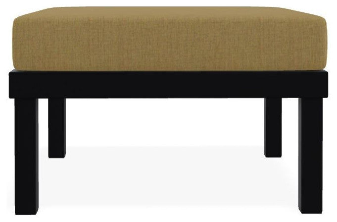 Larssen Cushion Deep Seating Outdoor Ottoman, Stucco/Black