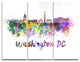 "Washington DC Skyline" Glossy Metal Wall Art, 3 Panels, 36"x28"